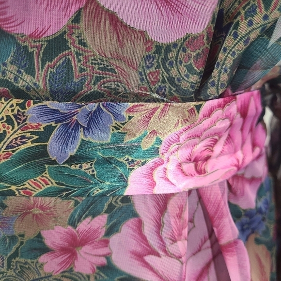 VICTORIA'S SECRET Gold Label Sheer Floral Print Robe Kimono One Size - Picture 7 of 9